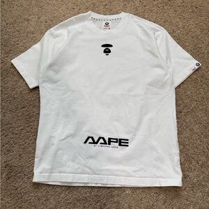 Bape/Aape White Tee with Black AAPE Logo